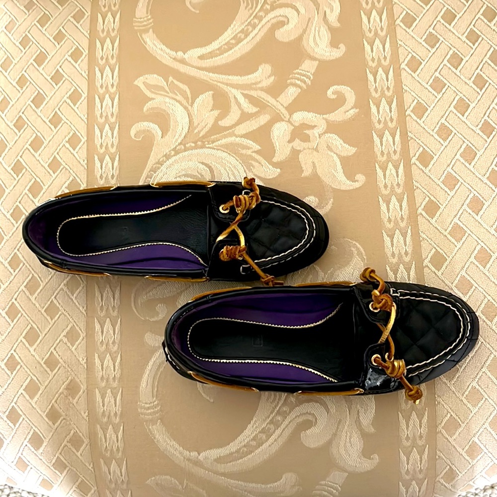 Sperry Top Sider Shoes Black Leather Upper Size 6M - Picture 2 of 7
